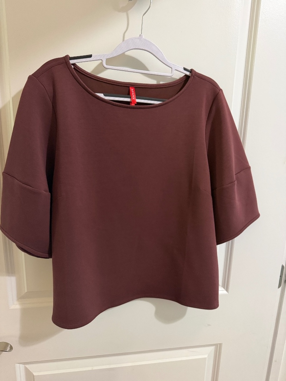 Spanx Spice Maroon/Brown Air Essentials 1/2 sleeve Blouse